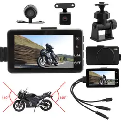 Мотоцикл экшн-Спортивная камера HD дисплей 3,0 дюймов ЖК-дисплей сплит-экран передний видеорегистратор с камерой на задней панели Dual-track Loop