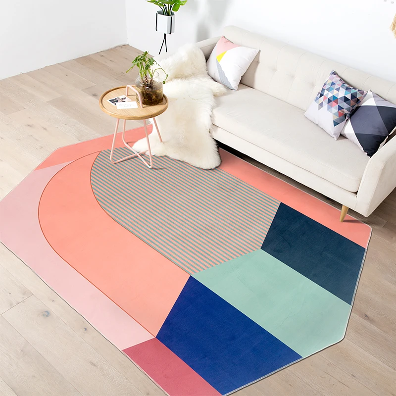 Nordic твердой геометрический Коврик нерегулярные простой современный подход создать творческий интерьер гостиной диван спальня прикроватные одеяло