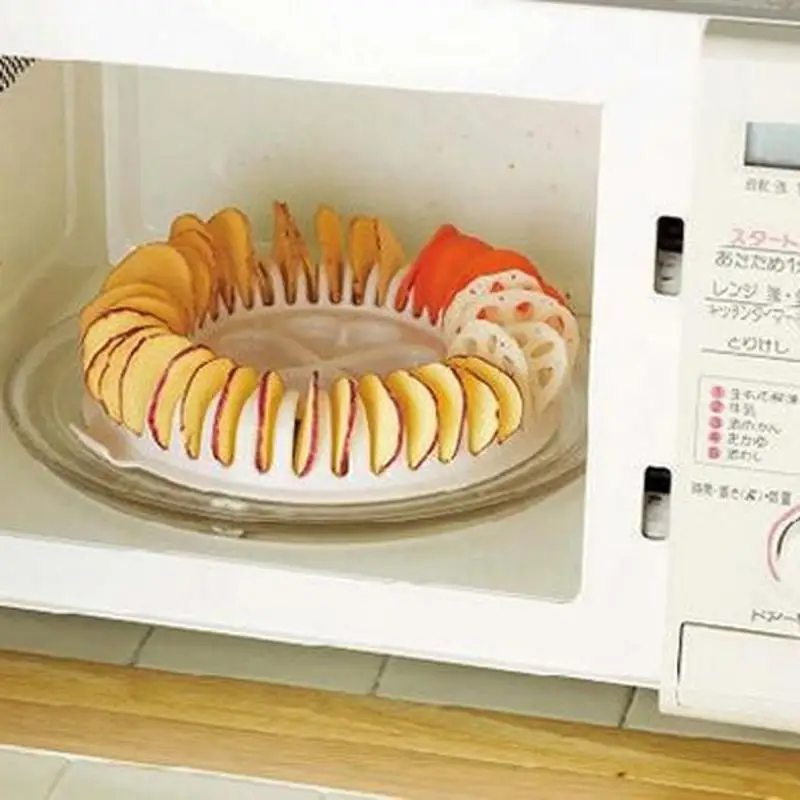 

DIY Microwave Potato Chip Rack Tray Chips Maker 2018 Oven Potato Chips Baking Pastry Pan Tools Home Snacks Maker Kitchen Gadgets