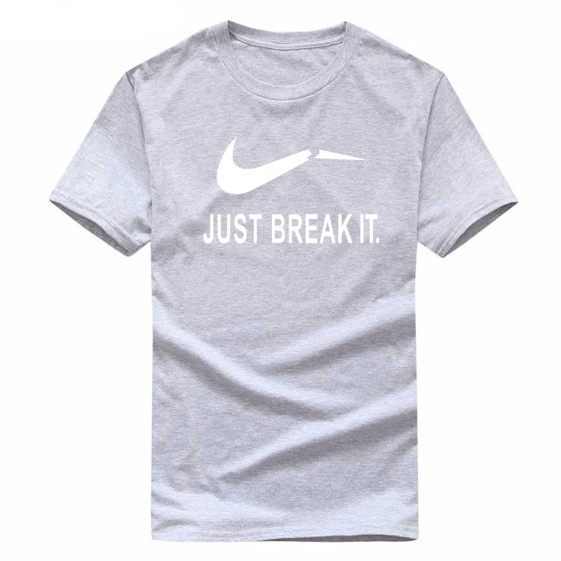 2018 Летний Новый Camisetas Just break it футболка Mens Graphic футболки печать Повседневная плюс