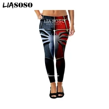 LIASOSO новые пикантные модные женские туфли Леггинсы Высокая растянуть 3D принт фильма Человек-паук "Смешные Повседневное Tight хип-хоп Фитнес брюки A100-09