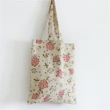 Хлопок Лен хозяйственная сумка через плечо сумка для переноски эко многоразовая сумка принт красный одуванчик без подкладки Новинка L049