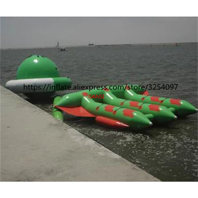 

Durable Inflatable Water Toys Inflatable Banana Boat,6 Persons Inflatable Flying Fish Towable With Heavy Duty