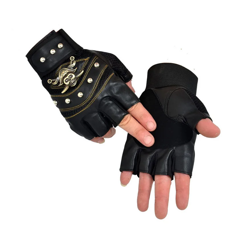 Morewin новые высококачественные пиратские с заклепками военные тактические перчатки без пальцев противоскользящие варежки армейские тактические перчатки мужские крутые варежки