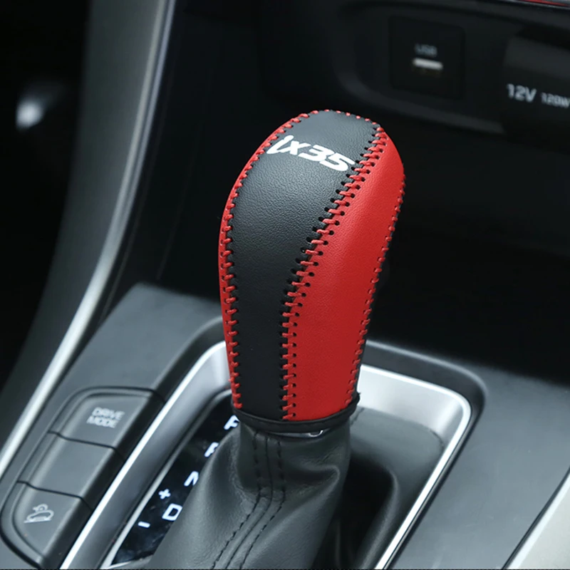 

Free Shipping High Quality Cowhide Top Layer Leather Automatic Gear Shift Collars Gear Cover For 2018 Hyundai IX35