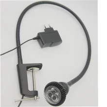 3W алюминиевый зажим стол Gooseneck светодиодный светильник рабочая станция с вилкой