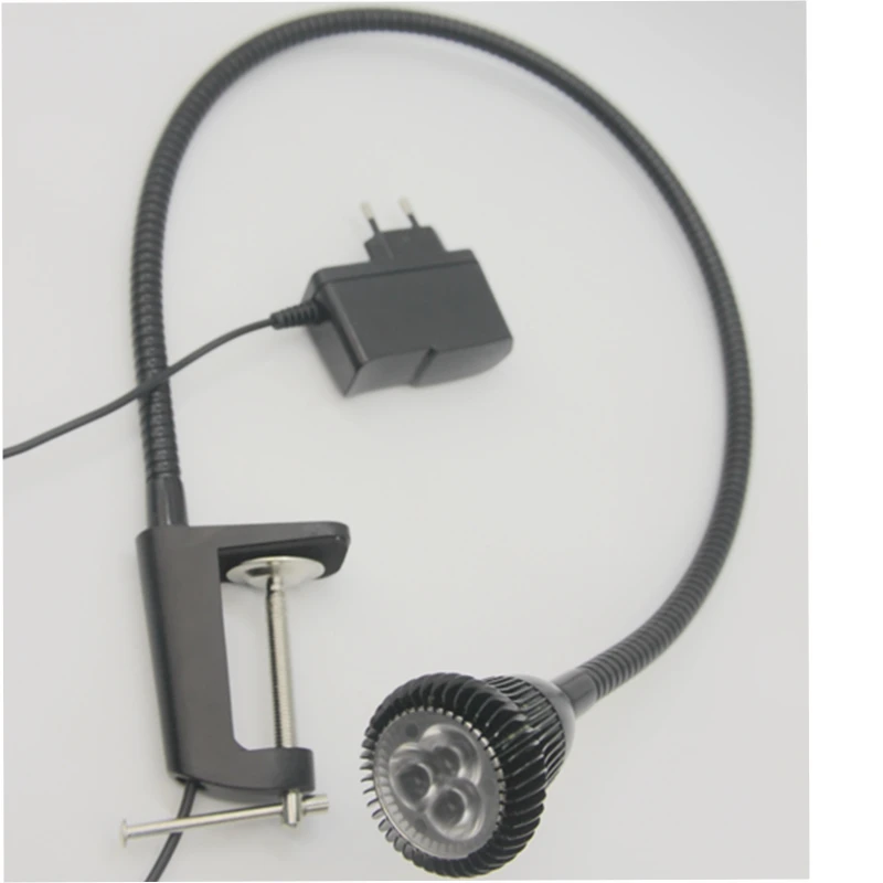 

3W Aluminum Clip Table Gooseneck Led Light Work Station With Plug Free Shipping