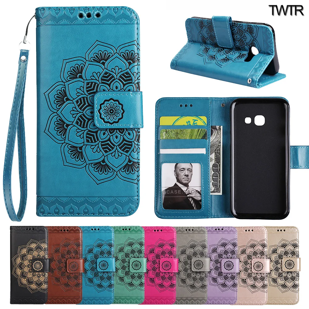 

Flip Case for Samsung Galaxy A7 A 7 2017 A 720 A720 A720F A720F/DS SM-A720F SM-A720F/DS Floral Case Mobile Phone Leather Cover
