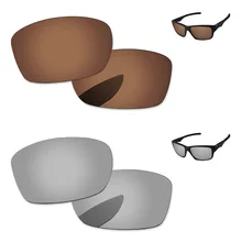 Chrome Silver& Медь коричневый 2 пары Поляризованные замены линзы для Юпитер квадратные солнечные очки Frame UVA и UVB Защита