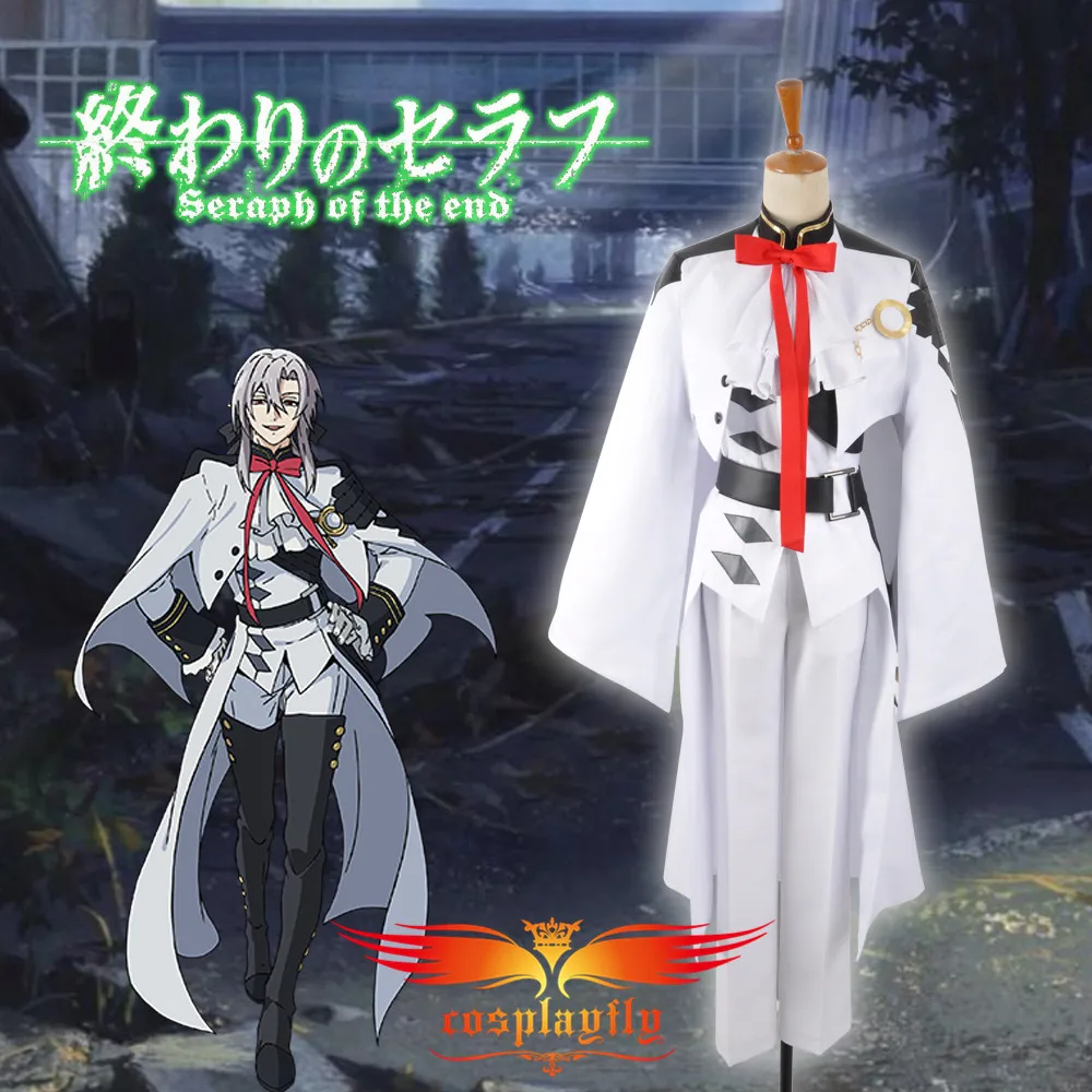 

Game Seraph of the End Ferid Bathory Military Adult Men Cosplay Costume Custom Uniform with 70 cm Lavender Wig and Free Wig Cap