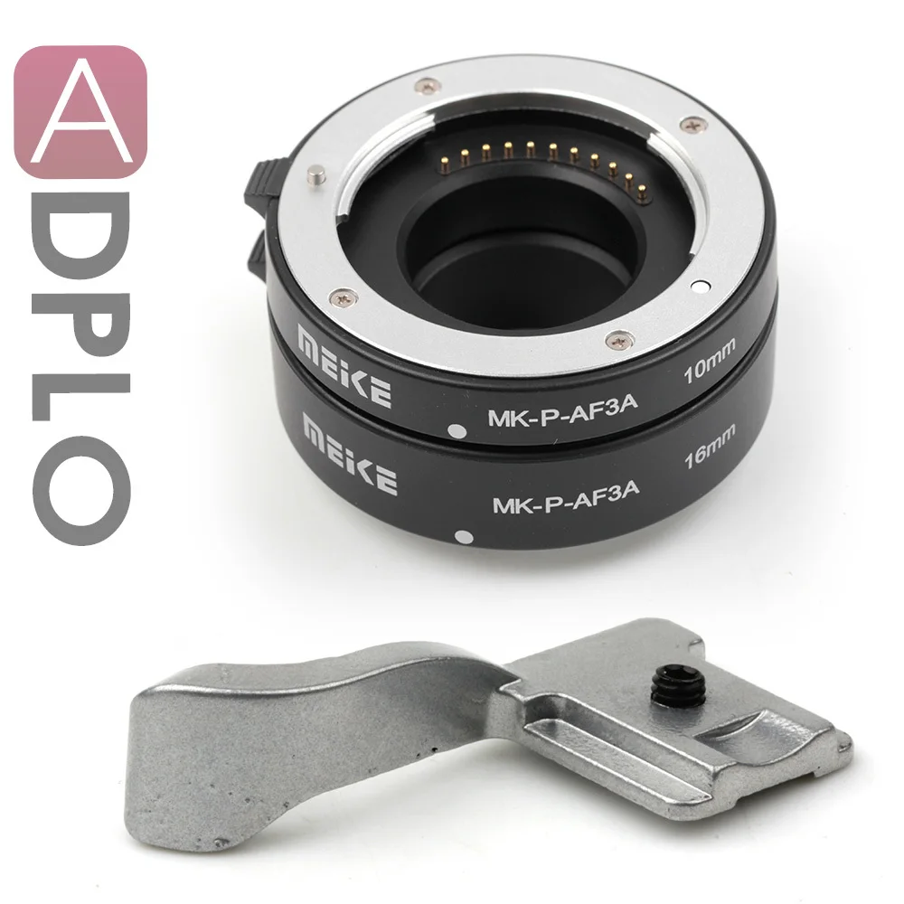 Meike Metal Auto Focus Extension Tube Suit For Micro 43 m4/3 EP5 EPL5 EPM2 EP3 EPL3 Camera+Thumb Up Grip(silver) 150234
