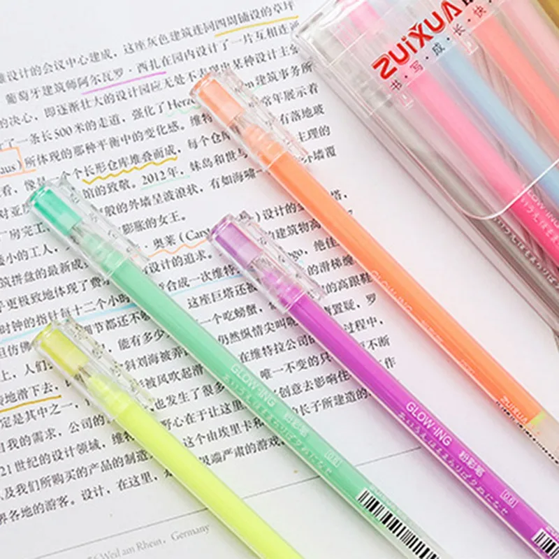 12 шт./лот цветная гелевая ручка с блокноты для записей Набор 0,5 мм Цветные чернильные маркеры школьные офисные канцелярские принадлежности