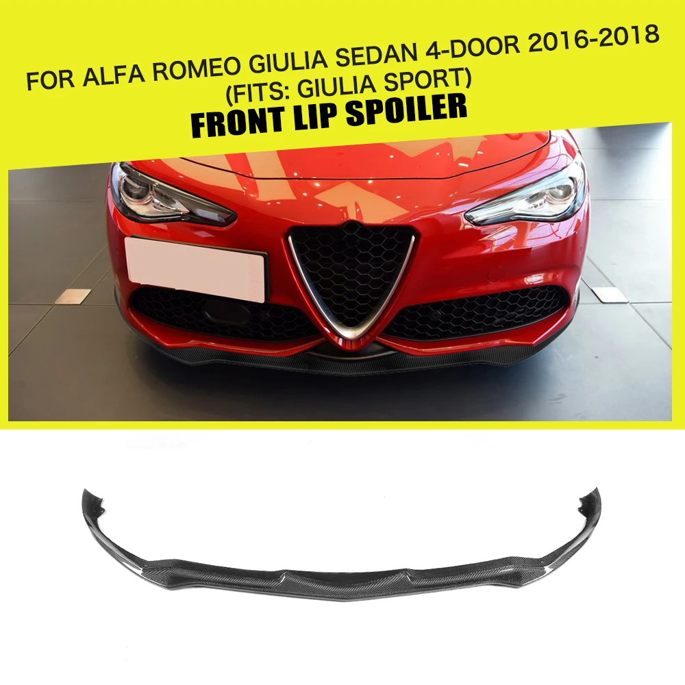 Carbon Fiber / FRP Car Front Bumper Lip Spoiler Splitters for Alfa Romeo Giulia Sport 2016 2017 2018 Carbon Fiber / FRP Car Front Bumper Lip Spoiler Splitters for Alfa Romeo Giulia Sport 2016 2017 2018