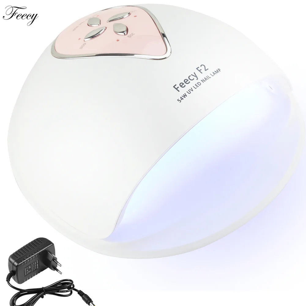 48 Вт УФ-лампа, Сушилка для ногтей, белая УФ-лампа для ногтей, отверждение для УФ-лака, инструменты для дизайна ногтей, горячая Распродажа, светодиодный светильник для ногтей, ледяная лампа Feecy F2 - Цвет: Feecy F2 pink EU