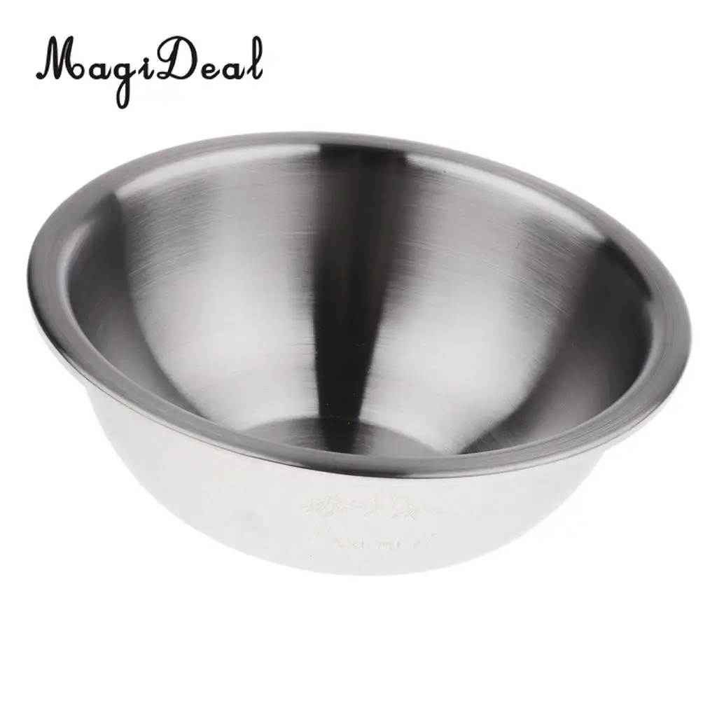 MagiDeal Food Grade 304 Stainless Steel Camping Bowl Outdoor Picnic Tableware Dish Plate 16cm 18cm 20cm 22cm 24cm