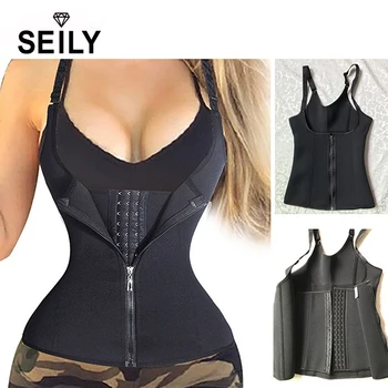 

Slimming Waist Trainer Zipper Top Shape Wear Neoprene Sweet Sweat Vest Women Plus Sizes Tummy Control Body Magic Shaper Lingerie