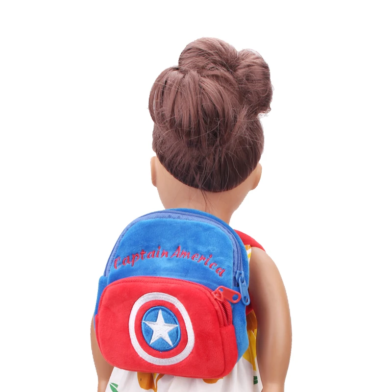 18 дюймовая школьная сумка для девочек, рюкзак с изображением животных из мультфильмов, сумка-кошелек, американская сумка для новорожденных, детские игрушки, размер 43 см, детские куклы c472