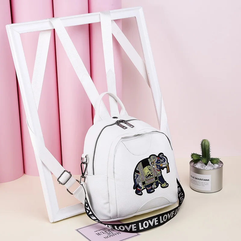  2018 new fashion elephant backpack leather high quality school bag shoulder bag for youth bags leat - 32886310498