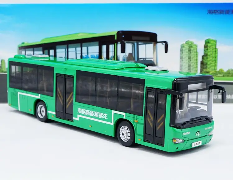 Сплав модель подарок 1:42 весы KingLong Higer B92H KLQ6129G Новая Энергия автобус Транспорт литья под давлением Игрушка Модель Коллекция украшения - Цвет: Зеленый