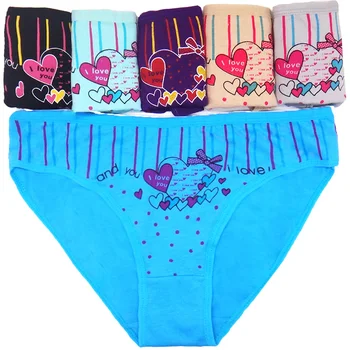 

6PCS Brand Women Underwear Cotton Breathable Printed Briefs Panties Sexy Low Waist Thongs G Strings Comfortable Underpants New