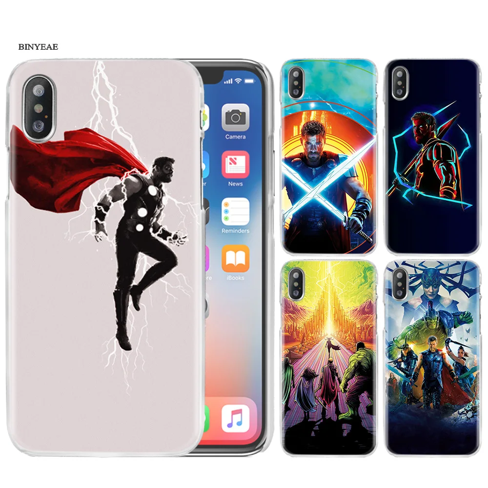 

BinYeae Mavel Thanos Thor Case Cover Clear Hard PC for iPhone XS Max XR 7 8 6 6s Plus X 5 5s SE 5C 4 4S