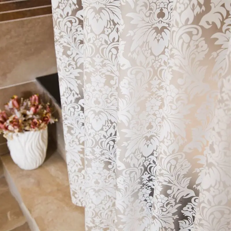 Кружево с цветочным узором PEVA белый занавес для ванной s Прозрачный Moldproof водонепроницаемый утолщенный Душ шторы Товары для ванной комнаты