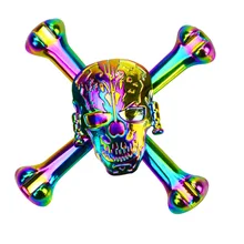 Снятие Стресса игрушечные лошадки Спиннинг Металлический фиджет-Спиннер Silent топ палец Spinner Спиннер разноцветный череп для мужчин женщин