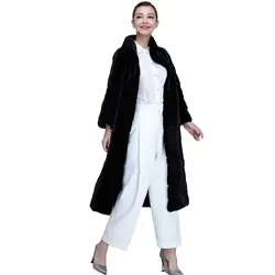2018 г. модные зимние Для женщин Искусственный мех пальто Для женщин одежда женские винтажные Ретро длинные пальто из искусственного меха