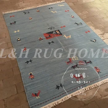 

Free shipping 950x1550mm hand woven kilim Design rug hand knotted woolen carpets Turkish style kilim wool rug