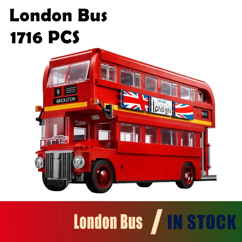 

Compatible with Lego 21045 1716pcs Genuine Technic Series 10258 London Bus Model building blocks Figure bricks toys for children
