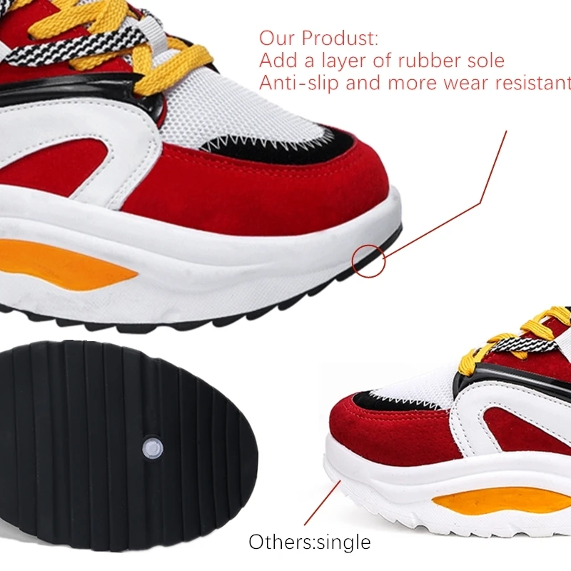 Men's Chunky Sneakers Trend Thick Sole Dad Shoes For Male Lace-up Patchwork Multi Height Increasing Handsome Men Sneakers 890m Men's Chunky Sneakers Trend Thick Sole Dad Shoes For Male Lace-up Patchwork Multi Height Increasing Handsome Men Sneakers 890m