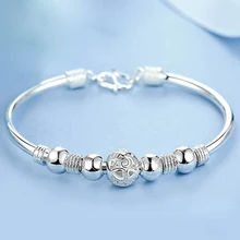 3 stil Neue 925 sterling silber Glück Charme Armband Manschette Armbänder Für Frauen Armreifen Modeschmuck Pulseira