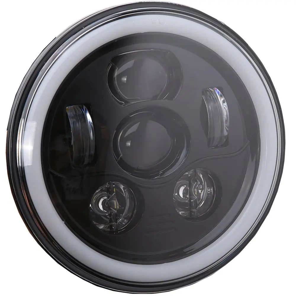 Marloo для Jeep Wrangler Halo Фары RGB 7 дюймов светодиодный налобный фонарь сборки 90 Вт с Bluetooth Remote Управление и музыка режим