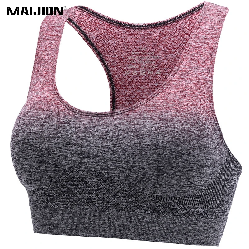 

High Impact Ombre Sports Bra For Women Fitness Yoga Racerback Sport Bra Seamless Padded Gym Bra Gradient Sports Yoga Cropped Top