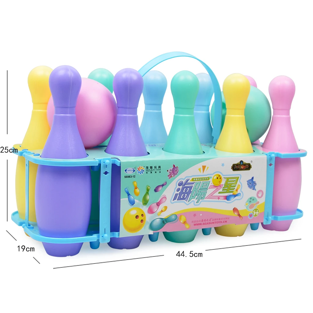 Deluxe Bowling Set (10 Pins & 2 Bowling Balls) with Storage Rack Fun Bowling Games Kit for Kids Adult Party Favors