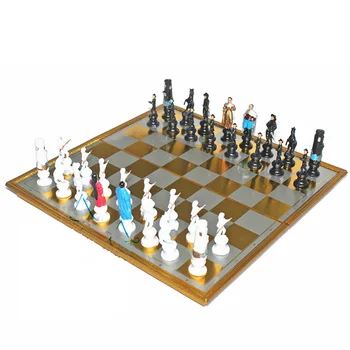 

32 Medieval Plastic Chess Pieces Set Complete Chessmen International World Chess Game Portable Board Game Chess Magnetic Pieces