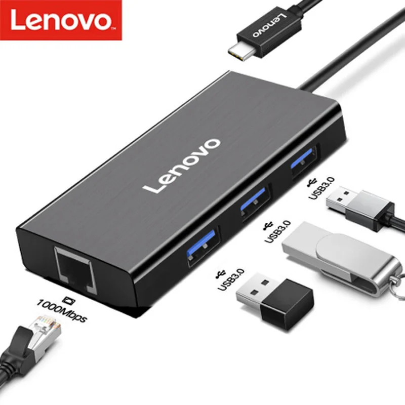 Lenovo type-c адаптер док-станции HDMI/VGA/гигабитный порт кабель с адаптером интерфейс конвертер компьютерный удлинитель док-станция LX0808 USB3.0 концентратор