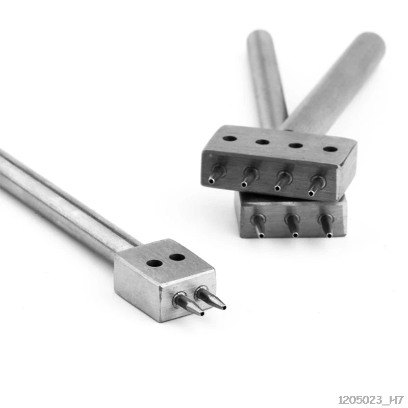 

Hot 4mm Leather Spacing Hole Tool Leather Craft 1mm Hole Diameter Punch Tools Round Row Punch Drilling Tools 2/4/6 Prong Hole