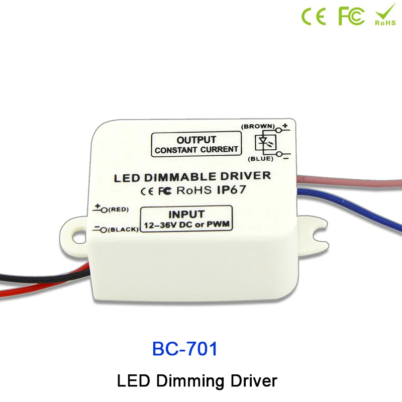 BC 701 Waterproof IP67 PWM signal constant current LED Dimming Driver,350mA to 680mA a low
