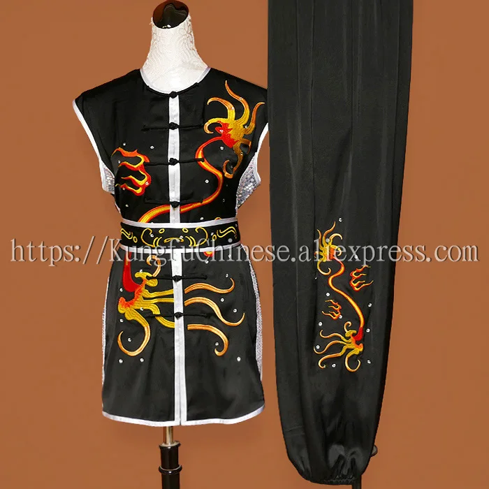 

Chinese wushu uniform Kungfu clothing Martial arts outfit exercise suit nanquan demo for men boy women girl kids children