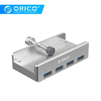 

ORICO MH4PU Aluminum 4 Ports USB 3.0 Clip-type HUB For Desktop Laptop Clip Range 10-32mm With 100cm Date Cable - Silver