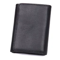 GENODERN Genuine Leather Men Wallets Fashion Short Luxury Male Purse High Quality Trifold Male Wallets with Hasp 2