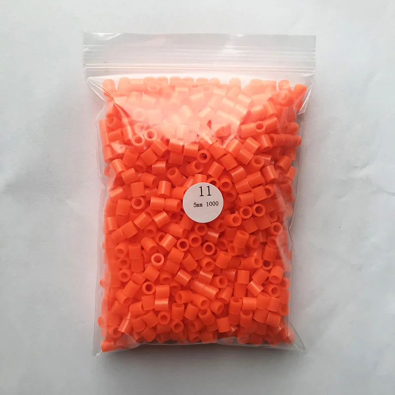 1000 Beads/Bag 5mm Perler Artkal Beads 37 Colors Available Material Bag DIY Cartoon Making Tube Colorful Beads Educational Toys - Цвет: Orange Color 11