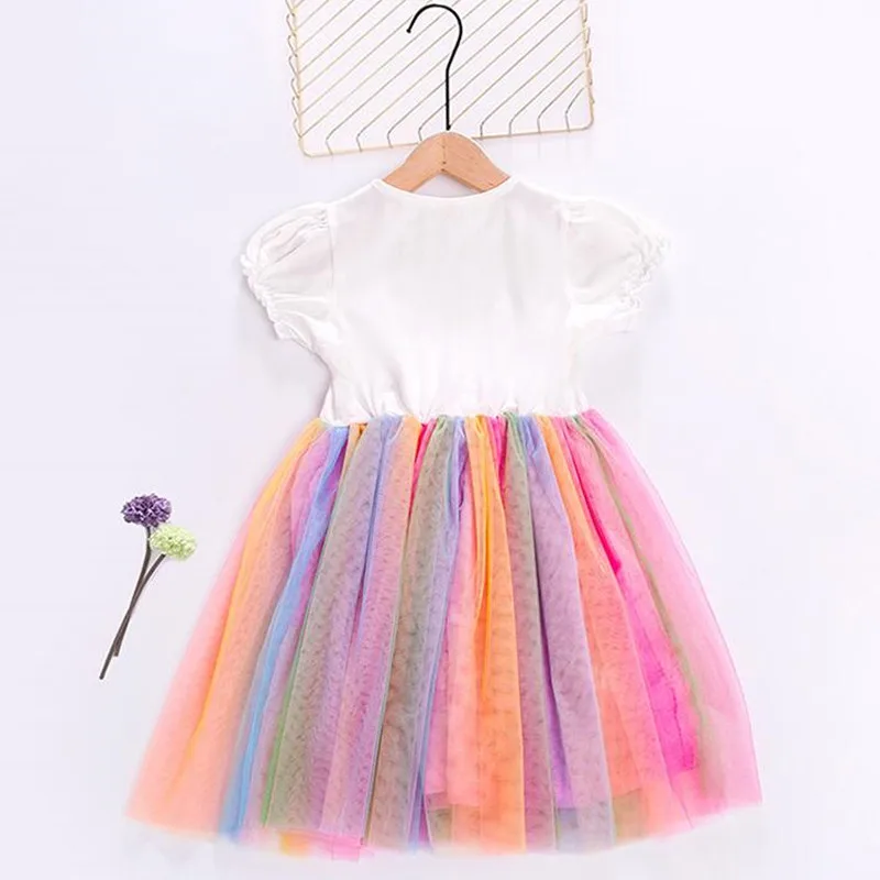 Summer Girls Unicorn Dress Children Rainbow Butterfly Princess Birthday Party Dress Kids Wedding Carnival Dresses Baby Vestidos (8)