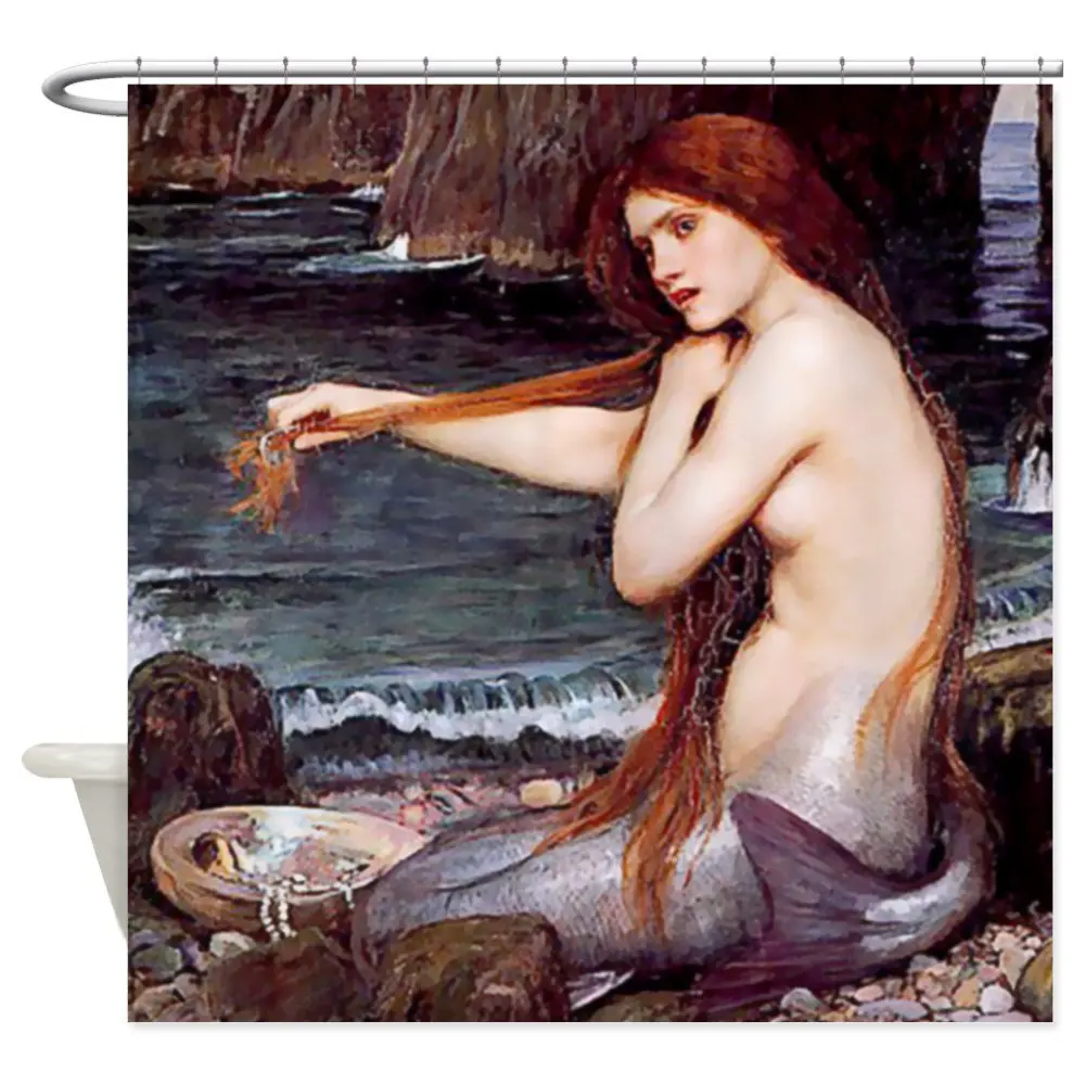 

Unique Mermaid Decorative Fabric Shower Curtain For Bathroom Polyester