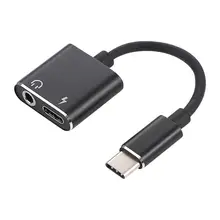 Кабель-Переходник USB C на Jack 3,5 Тип C Кабель-адаптер 2-в-1 Тип usb C 3,5 мм аудио преобразователь для наушников кабель для зарядки с адаптером