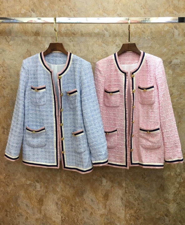 

2019 Early Autumn New Woman Symmetrical Pocket Fabric Long Sleeve Bottom Jacket 709