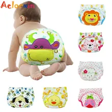2Pc Baby Reusable Nappies Soft Children Cloth Diaper Cartoon Baby Training Pants Cotton Washable Nappies
