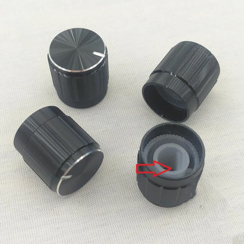 

Potentiometer knob half shaft D axis aluminum alloy 15X16 black amplifier switch cap x10
