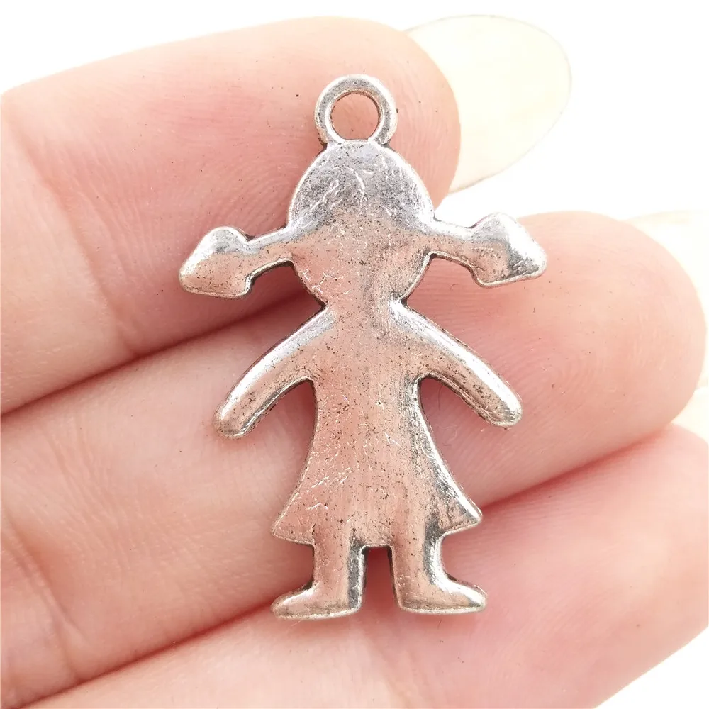 BULK 30 Alloy Tibetan Silver Plated Figure Girl Charms Jewelry Making